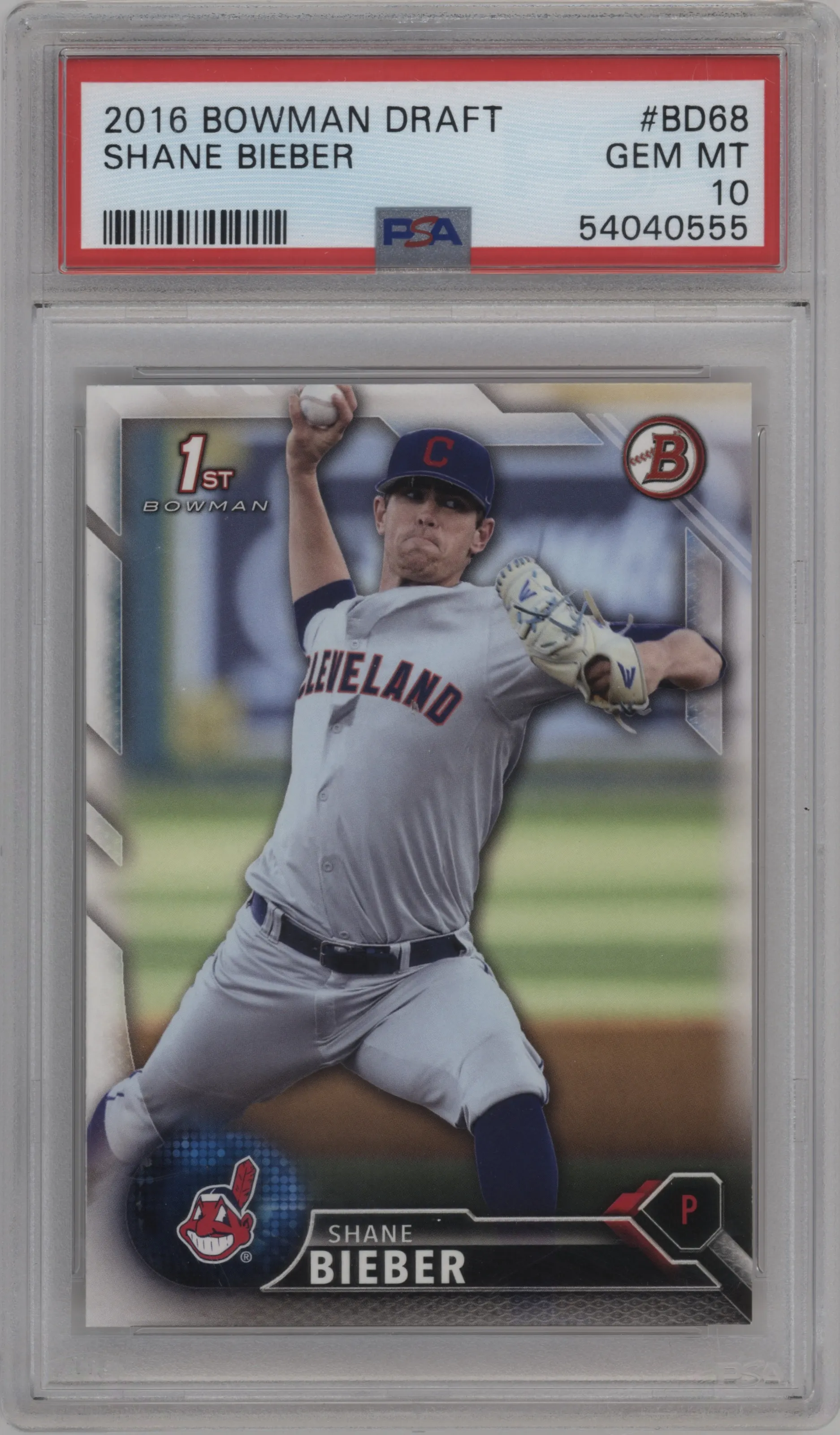 2016 Bowman Draft Shane Bieber #BD-68 PSA 10