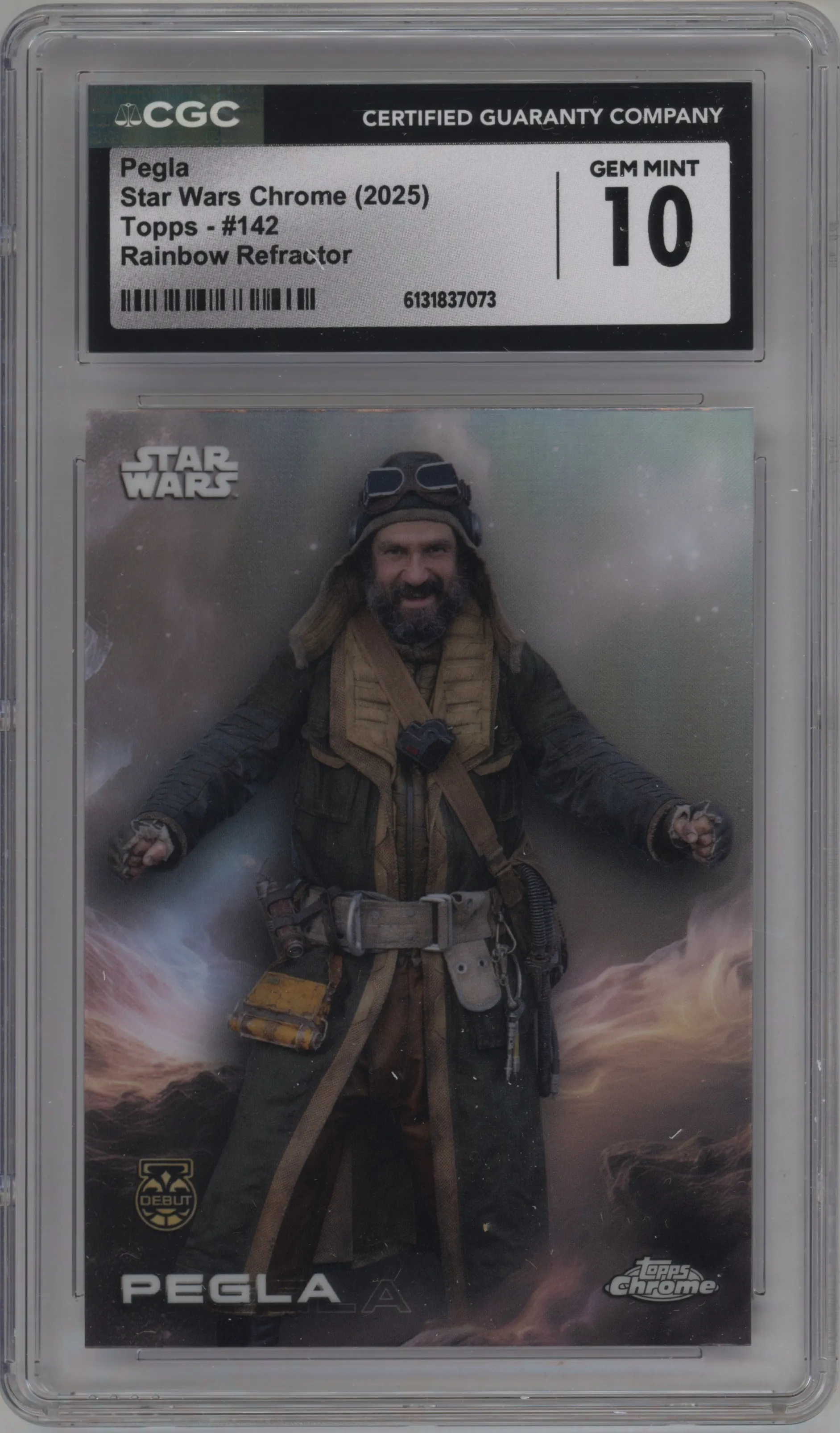 2025 Topps Chrome Star Wars Pegla Rainbow Refractor CGC 10