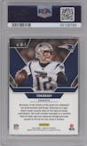 Tom Brady  from the 2022 Panini Absolute set featuring a Gold Spectrum  parallel graded by PSA and given an overall grade of 8.