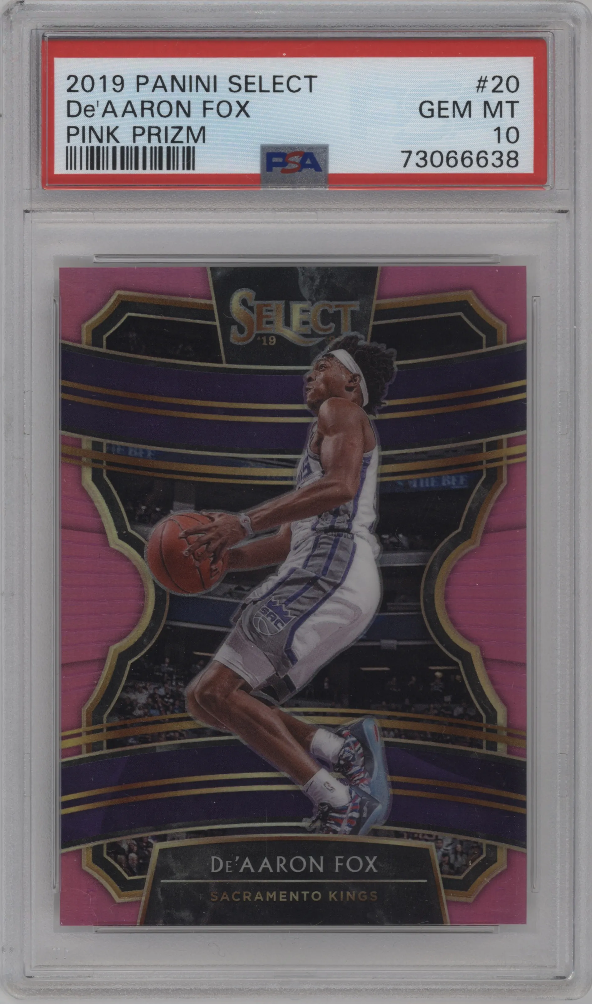 2019 Panini Select De'Aaron Fox Pink #20 PSA 10