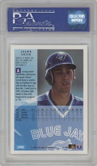 Shawn Green from the 1994 Fleer Update set graded by PSA and given an overall grade of 9.