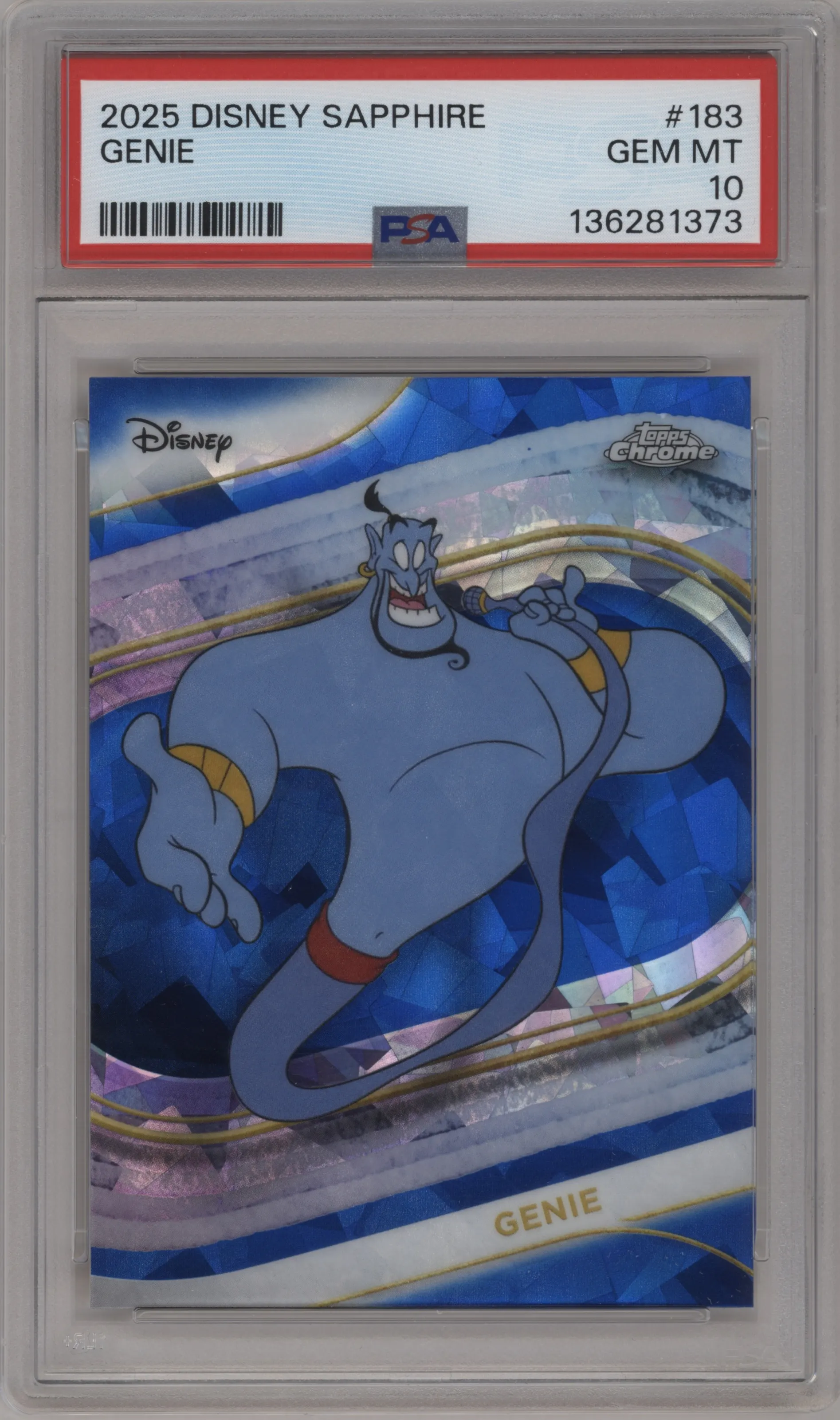 2025 Topps Chrome Sapphire Edition Disney Genie #183 PSA 10