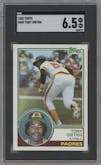 Tony Gwynn from the 1983 Topps set graded by SGC and given an overall grade of 6.5.