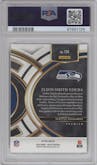 Jaxon Smith-Njigba from the 2023 Panini Select set featuring a Blue Prizm parallel graded by PSA and given an overall grade of 10.