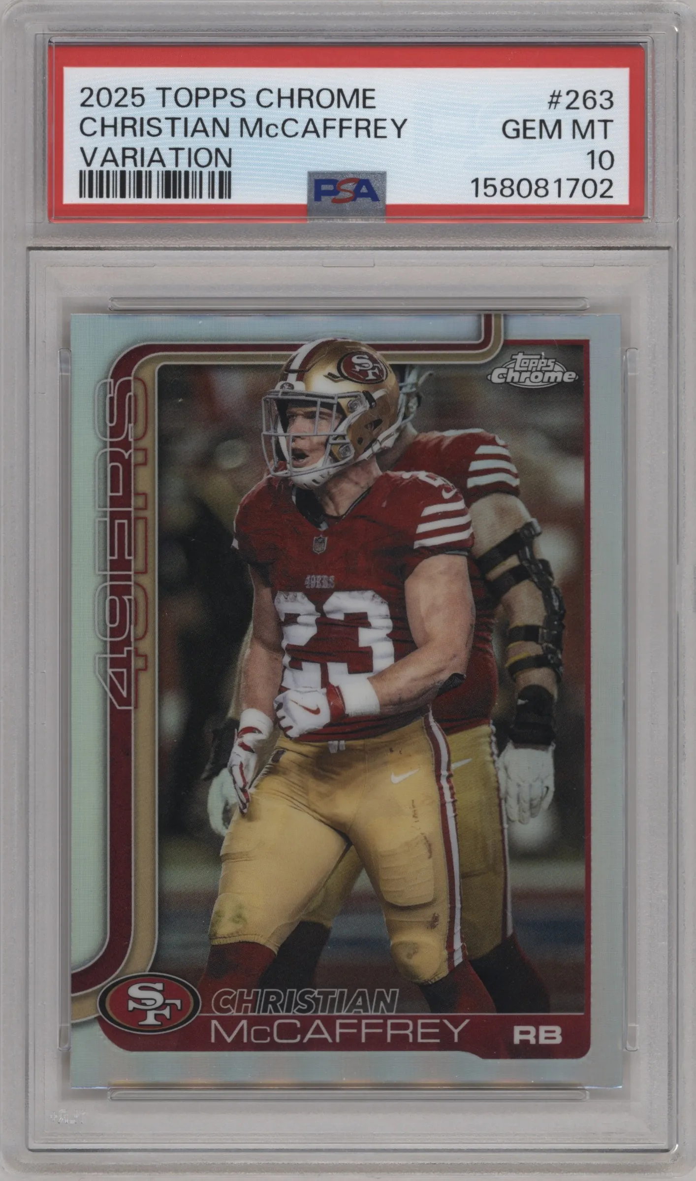 2025 Topps Chrome Variation Christian McCaffrey #263 PSA 10