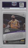 LeBron James  from the 2022-23 Panini Mosaic set featuring a Green Mosaic parallel graded by PSA and given an overall grade of 10.