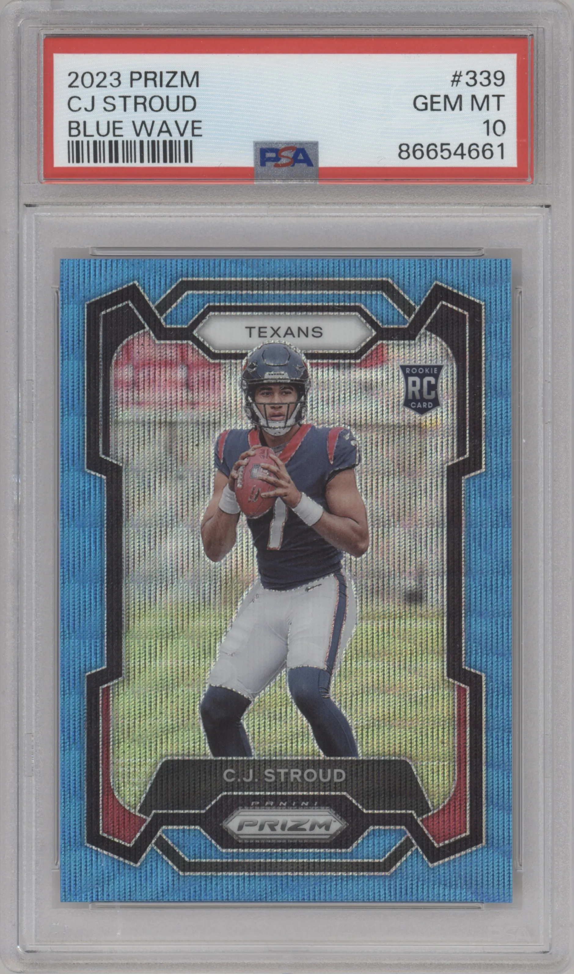 2023 Panini Prizm C.J. Stroud Blue Wave #339 PSA 10