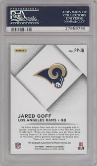 Jared Goff from the 2016 Panini Donruss Elite set graded by PSA and given an overall grade of 10.