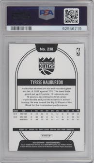 Tyrese Haliburton from the 2020-21 Panini NBA Hoops set graded by PSA and given an overall grade of 9.