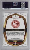 Trae Young from the 2018-19 Panini Select  set featuring a Silver Prizm parallel graded by PSA and given an overall grade of 10.