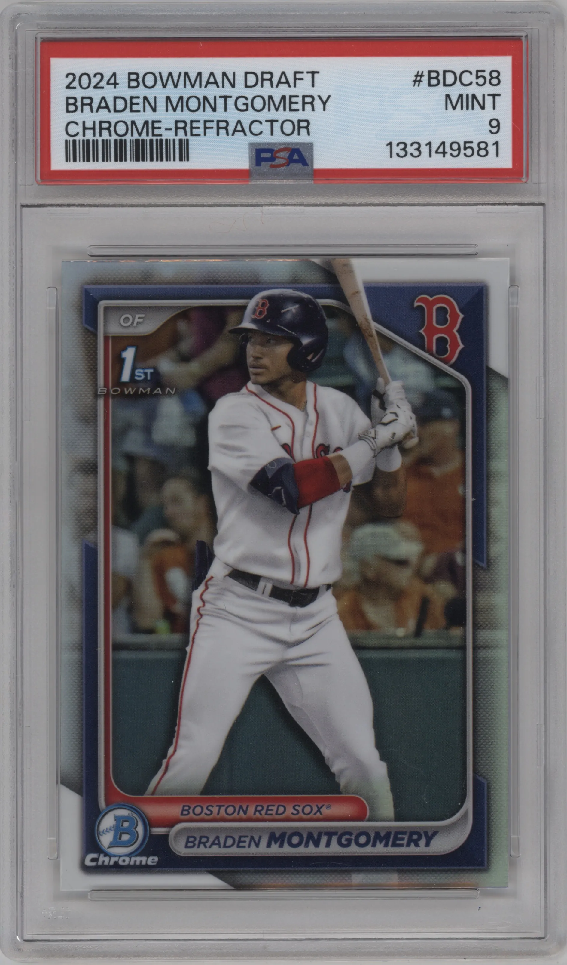 2024 Bowman Draft Chrome Braden Montgomery Refractor PSA 9