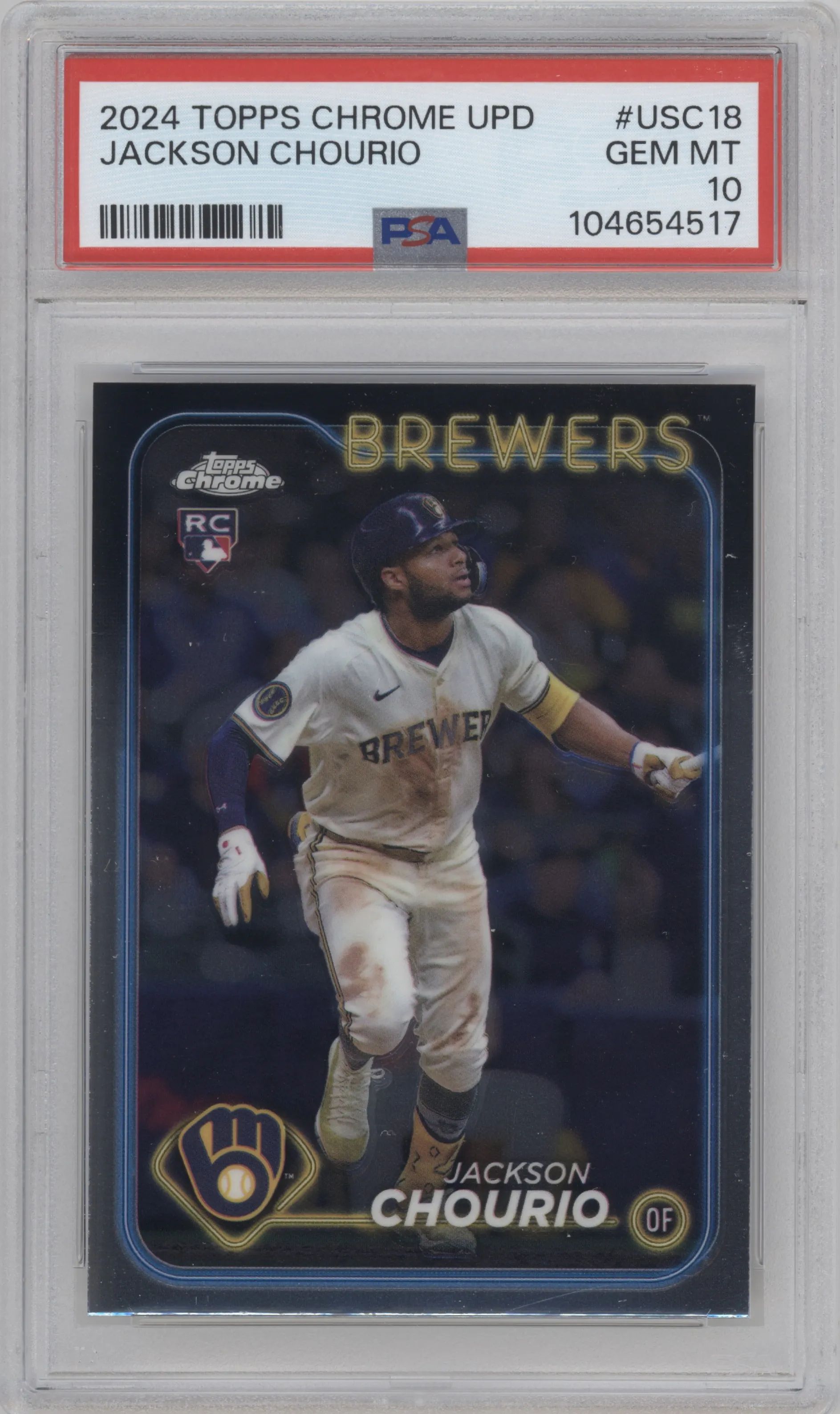 2024 Topps Chrome Update Jackson Chourio #USC18 PSA 10