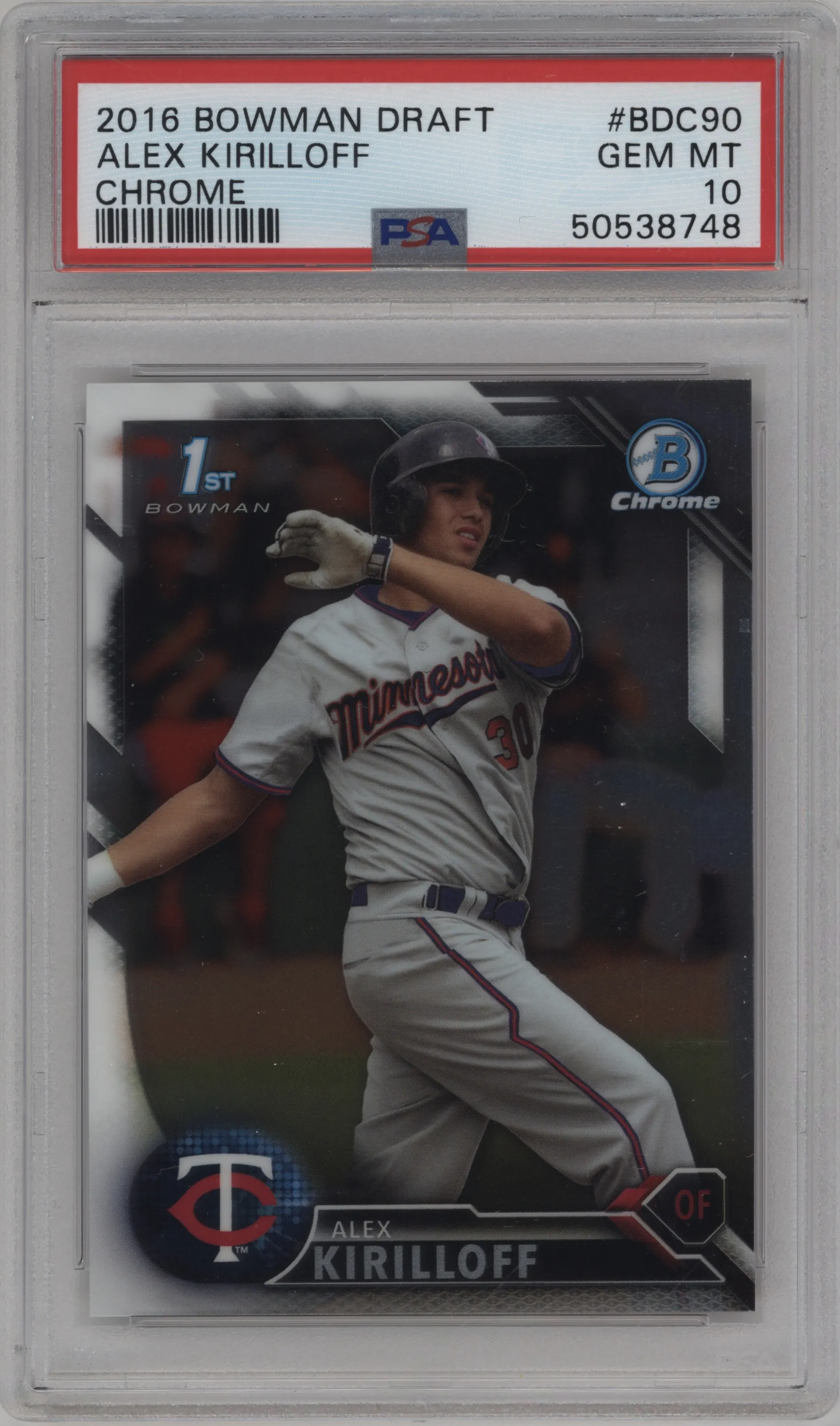2016 Bowman Draft Chrome Alex Kirilloff PSA 10
