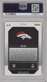 Bo Nix from the 2024 Panini Prizm set featuring a Green Ice parallel graded by PSA and given an overall grade of 10.