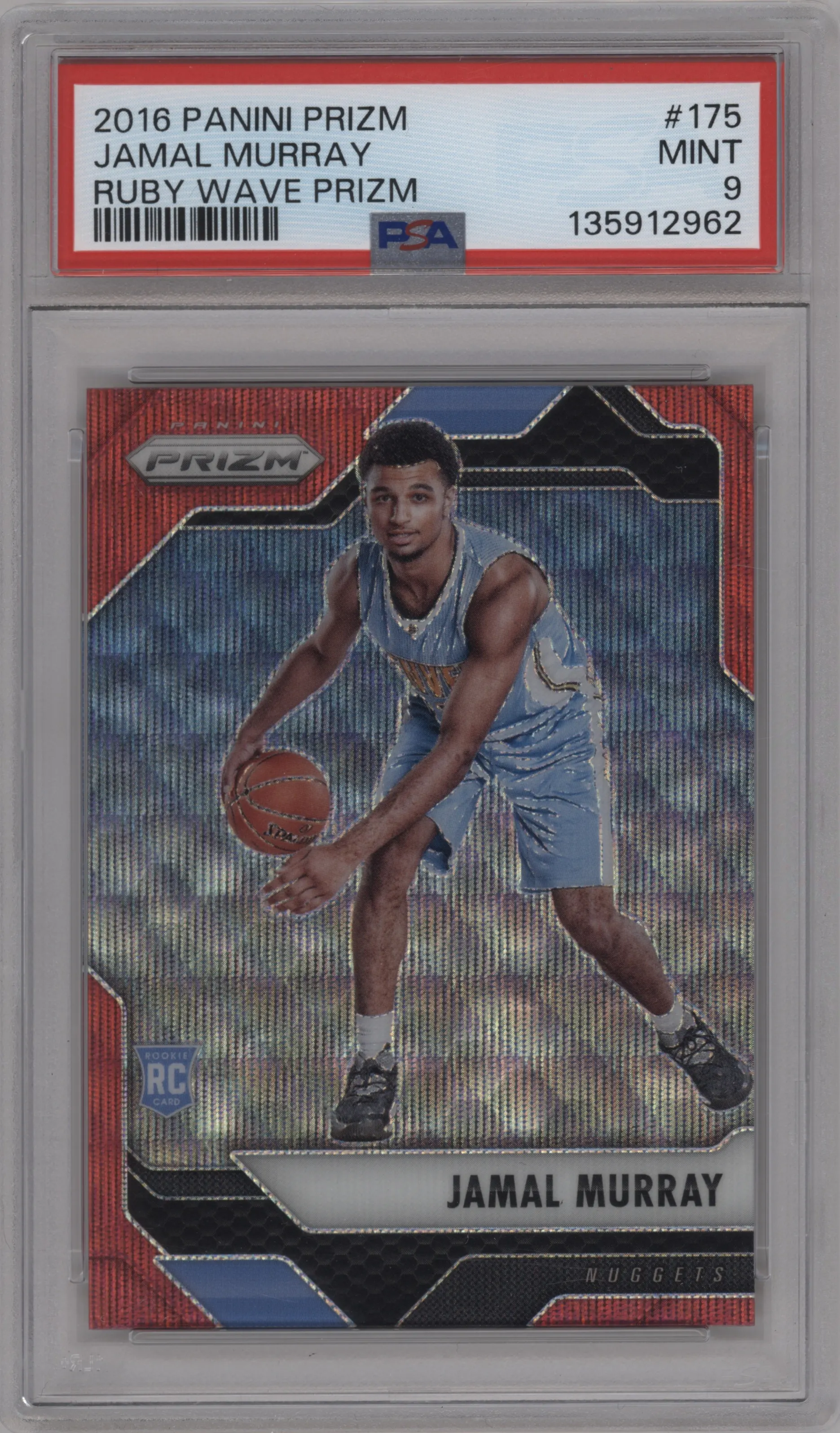 2016 Panini Prizm Jamal Murray Ruby Wave #175 PSA 9