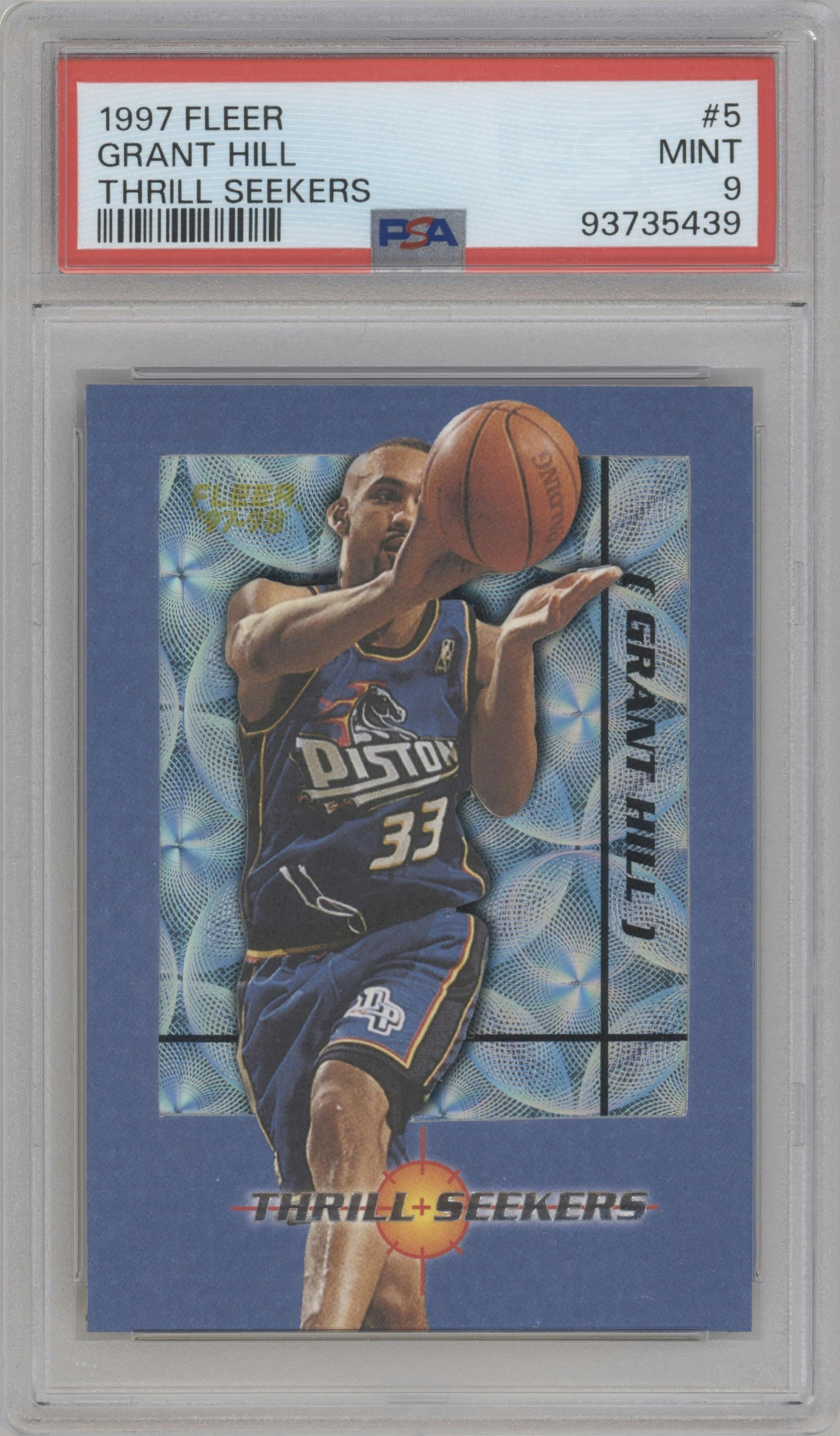 Grant Hill  from the 1997-98 Fleer set graded by PSA and given an overall grade of 9.