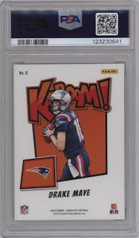 Drake Maye from the 2024 Panini Absolute set graded by PSA and given an overall grade of 10.