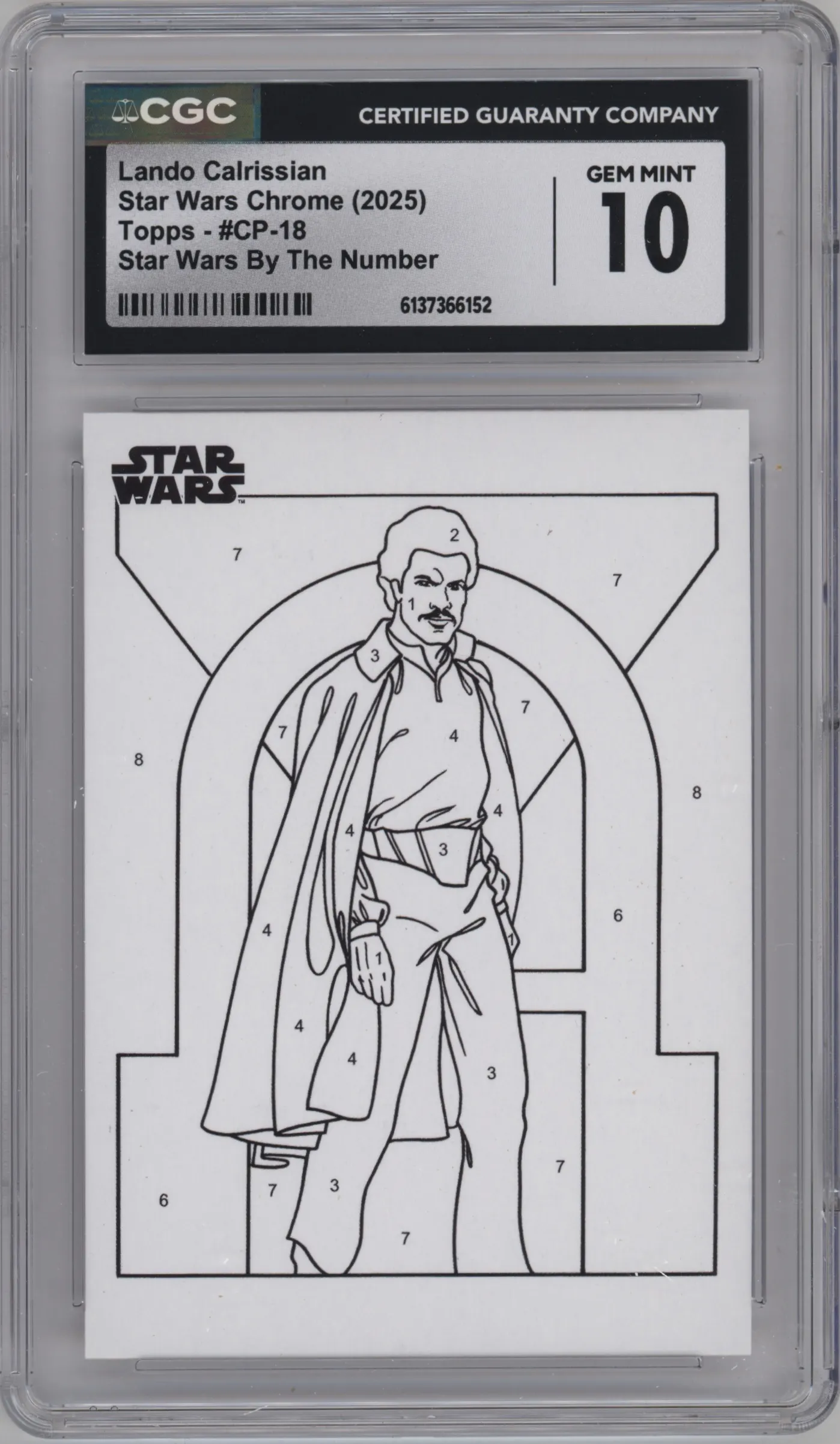 2025 Topps Chrome Star Wars By the Nmbr. Lando Calrissian #CP-18 CGC 10