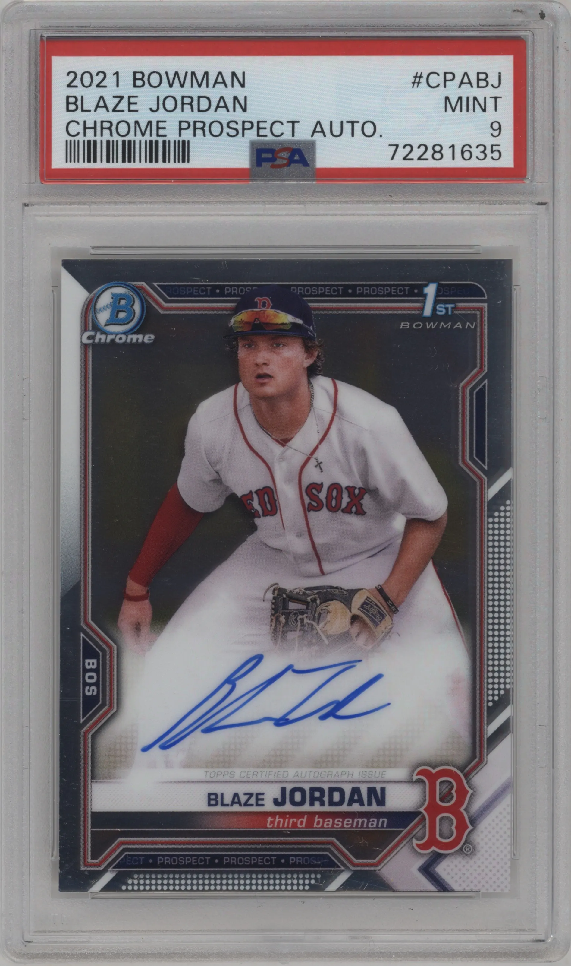 2021 Bowman Chr.Pros.Auto Blaze Jordan #CPA-BJ PSA 9