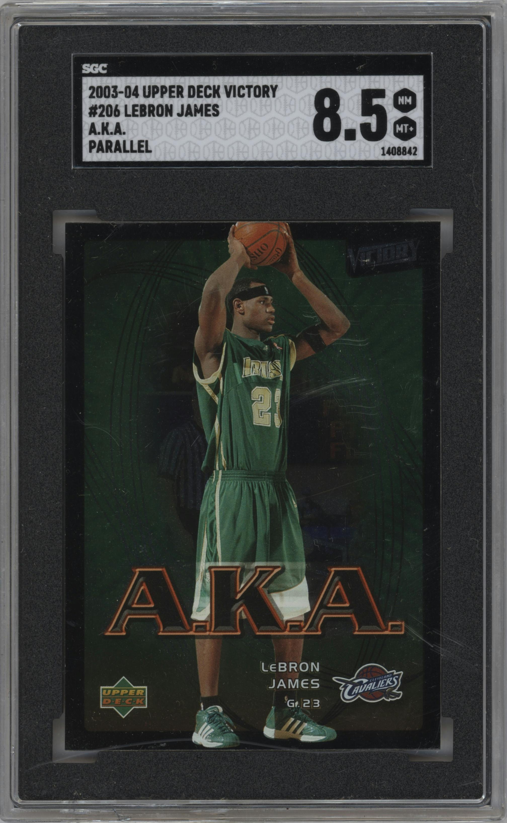 LeBron James from the 2003-04 Upper Deck Victory set graded by SGC and given an overall grade of 8.5.
