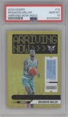 Brandon Miller from the 2023-24 Panini NBA Hoops set featuring a Holo parallel graded by PSA and given an overall grade of 10.