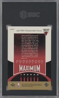Michael Jordan from the 1999-00 Upper Deck HoloGrFX set featuring a AuSome parallel graded by SGC and given an overall grade of 9.5.