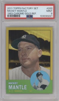 Mickey Mantle from the 2011 Topps set graded by PSA and given an overall grade of 9.