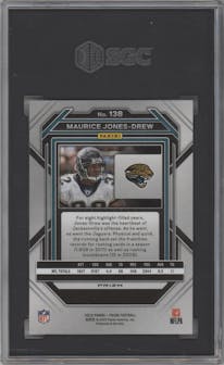 Maurice Jones-Drew from the 2022 Panini Prizm set featuring a No Huddle  parallel graded by SGC and given an overall grade of 10.