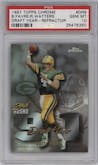 Brett Favre/Ricky Watters from the 1997 Topps Chrome  set featuring a Refractor parallel graded by PSA and given an overall grade of 10.