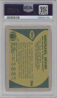 Michael Irvin from the 1989 Topps  set graded by PSA and given an overall grade of 6.