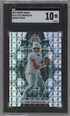 Tua Tagovailoa from the 2023 Panini Mosaic set featuring a Mosaic parallel graded by SGC and given an overall grade of 10.