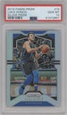 Luka Doncic from the 2019-20 Panini Prizm set featuring a Silver Prizm parallel graded by PSA and given an overall grade of 10.