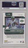 Garrett Wilson from the 2022 Panini Donruss Optic set featuring a Wave parallel graded by PSA and given an overall grade of 10.
