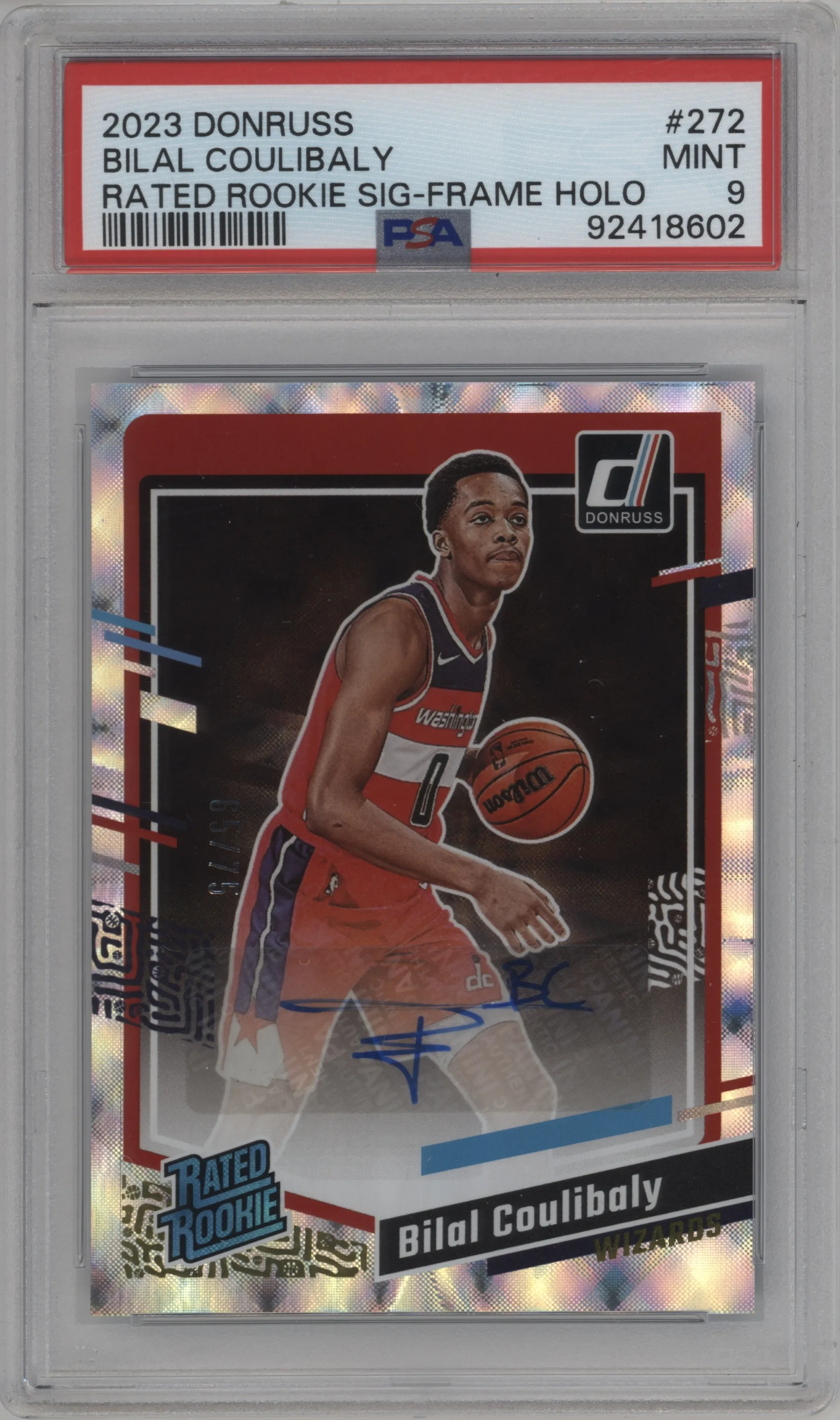 2023 Panini Donruss Rtd.Rke.Sig. Bilal Coulibaly Holo Frame PSA 9