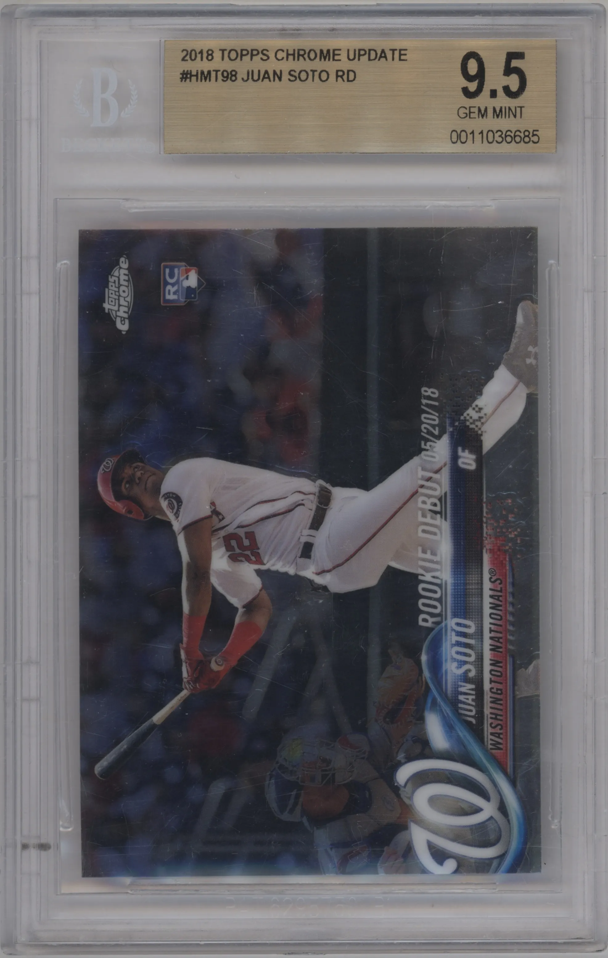 2018 Topps Chrome Update Juan Soto #HMT98 BGS 9.5