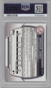 Spencer Jones from the 2023 Bowman  set graded by PSA and given an overall grade of 9.