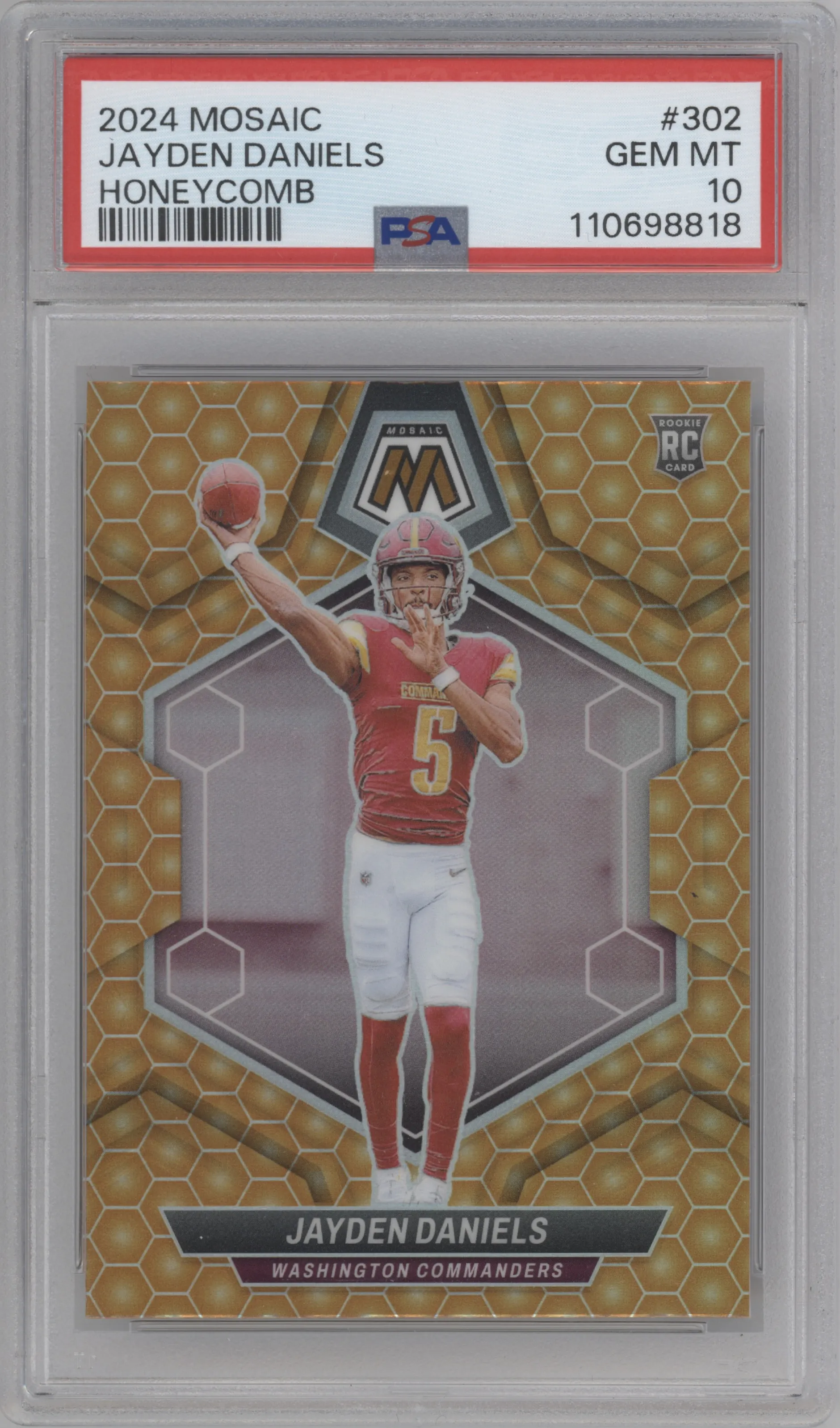 2024 Panini Mosaic Jayden Daniels Honeycomb #302 PSA 10