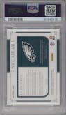 Jalen Hurts from the 2020 Panini National Treasures set graded by PSA and given an overall grade of 9.