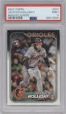 Jackson Holliday from the 2024 Topps Complete set featuring a All-Star Game parallel graded by PSA and given an overall grade of 9.