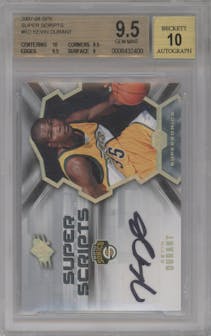 Kevin Durant from the 2007-08 SPx set graded by Beckett and given an overall grade of 9.5.