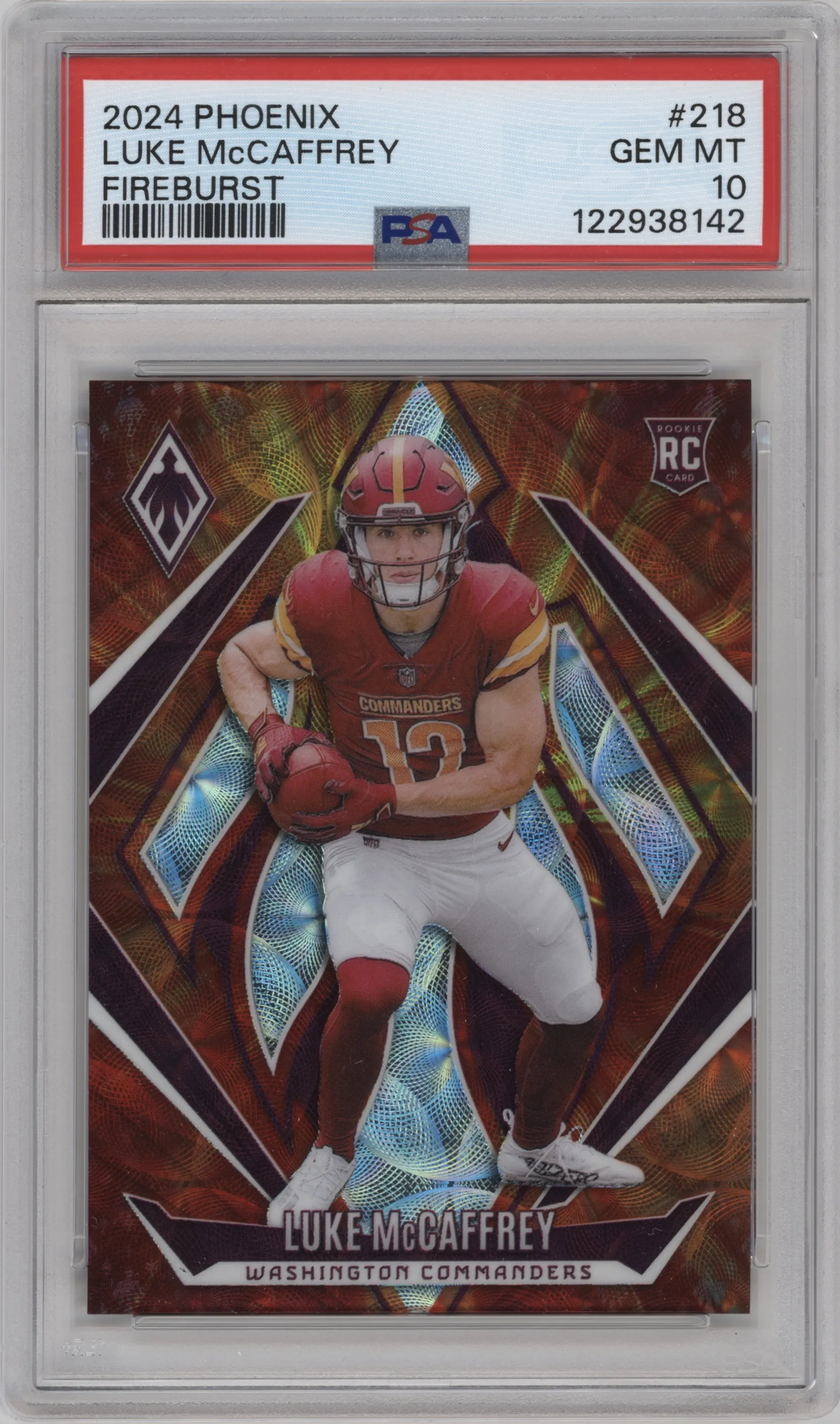 2024 Panini Phoenix Luke McCaffrey Fireburst PSA 10