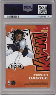 Stephon Castle from the 2024-25 Panini Revolution set graded by PSA and given an overall grade of 10.