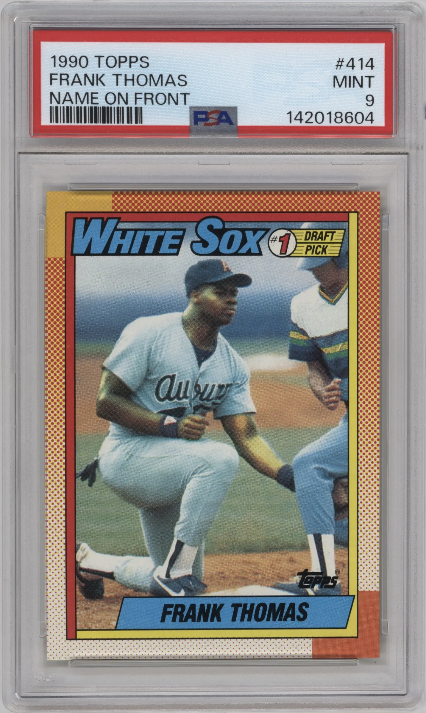 1990 Topps Frank Thomas Variation PSA 9