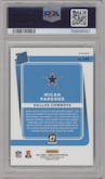 Micah Parsons from the 2021 Panini Donruss Optic set featuring a Blue Scope parallel graded by PSA and given an overall grade of 10.