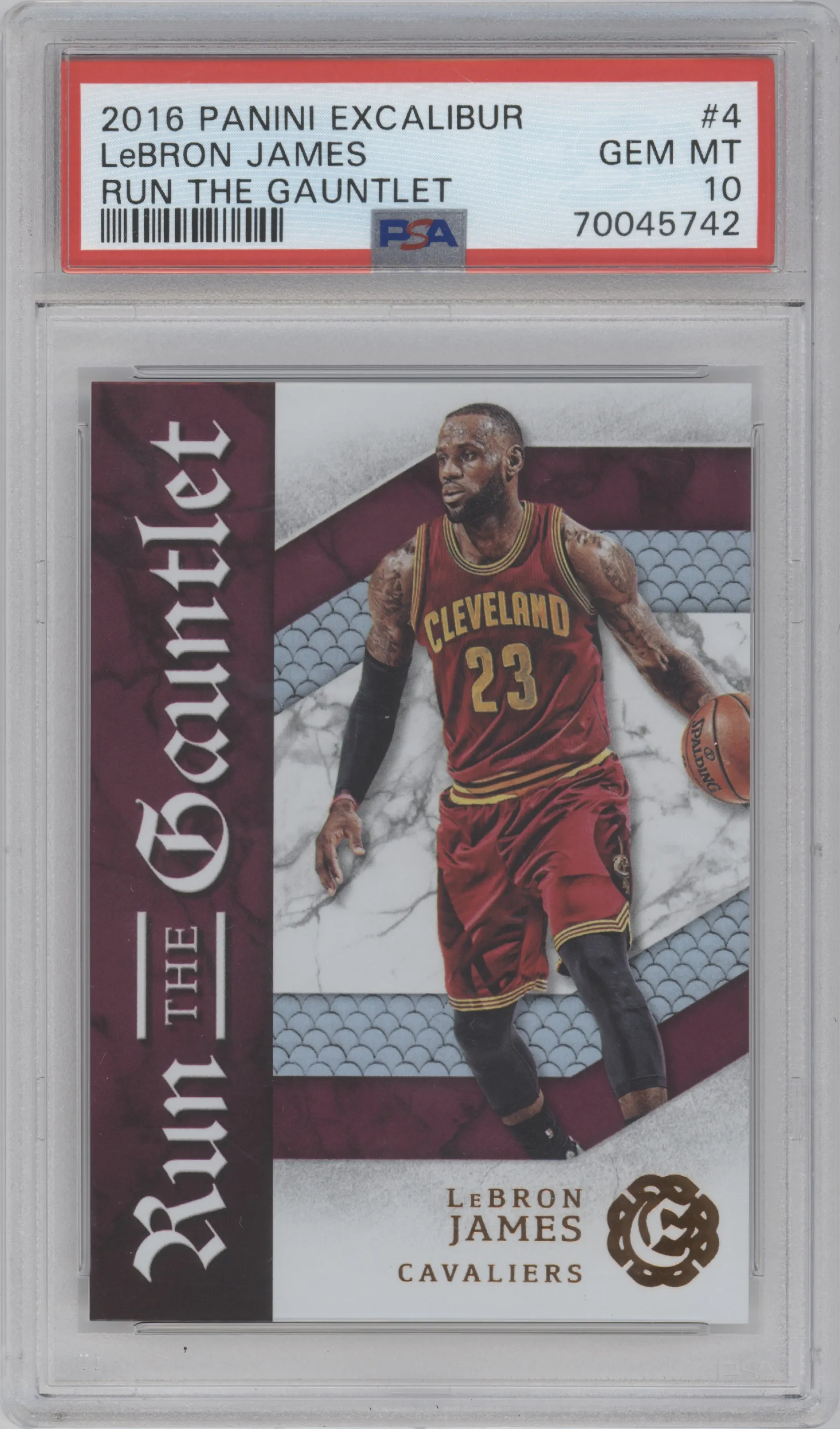 2016 Panini Excalibur RTG LeBron James #4 PSA 10