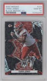 Chris Jones from the 2022 Panini Mosaic set featuring a No Huddle Black parallel graded by PSA and given an overall grade of 10.