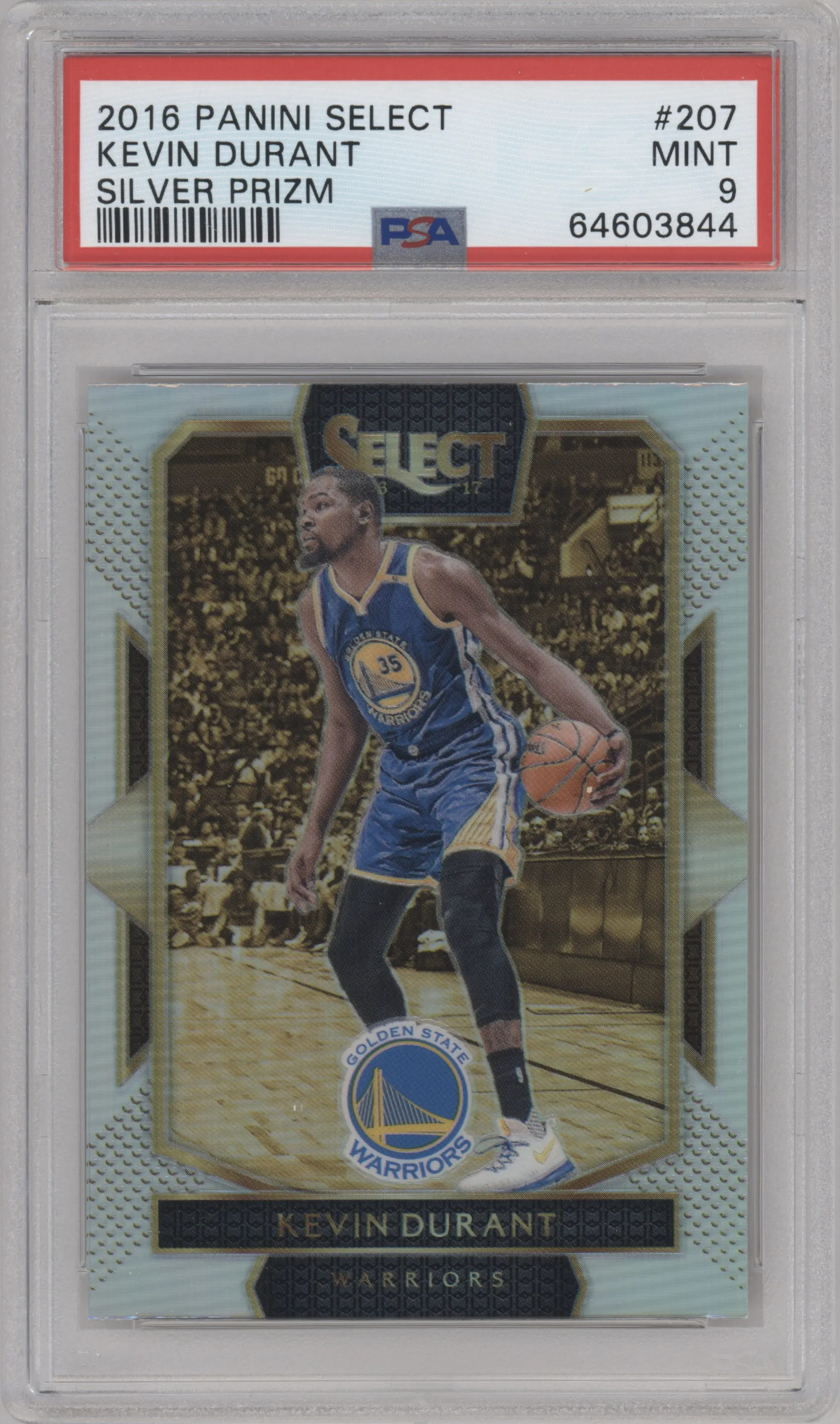 2016 Panini Select Courtside Kevin Durant Silver Prizm PSA 9