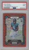 Tank Bigsby from the 2023 Panini Prizm set featuring a Red Wave parallel graded by PSA and given an overall grade of 9.