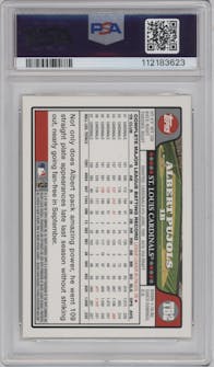 Albert Pujols from the 2008 Topps set graded by PSA and given an overall grade of 10.