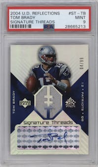 Tom Brady from the 2004 Upper Deck Reflections set graded by PSA and given an overall grade of 9.